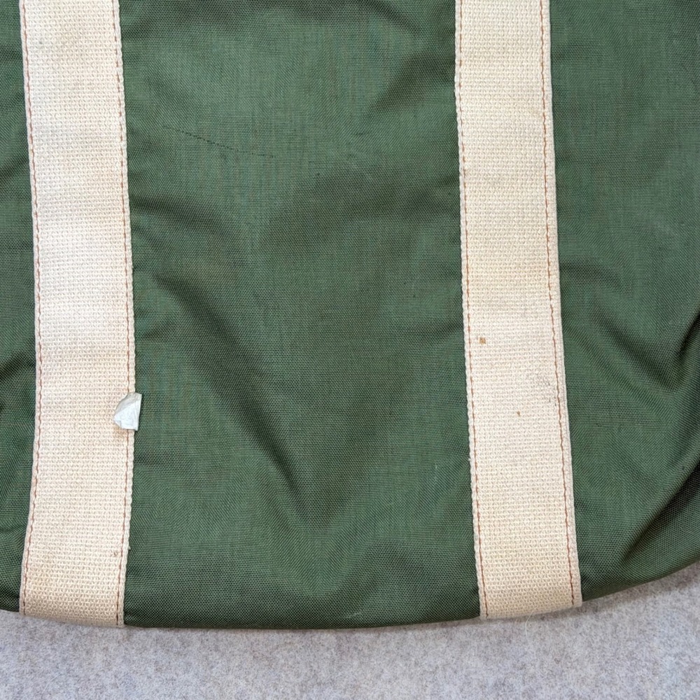 Holiday Moi La Paree Vintage Green Canvas Duffel Travel Weekender Scovill Zip - Picture 7 of 11
